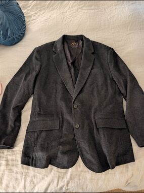 Quince 100% Mongolian Cashmere Blazer Jacket Heather Graphite Charcoal XL NWOT